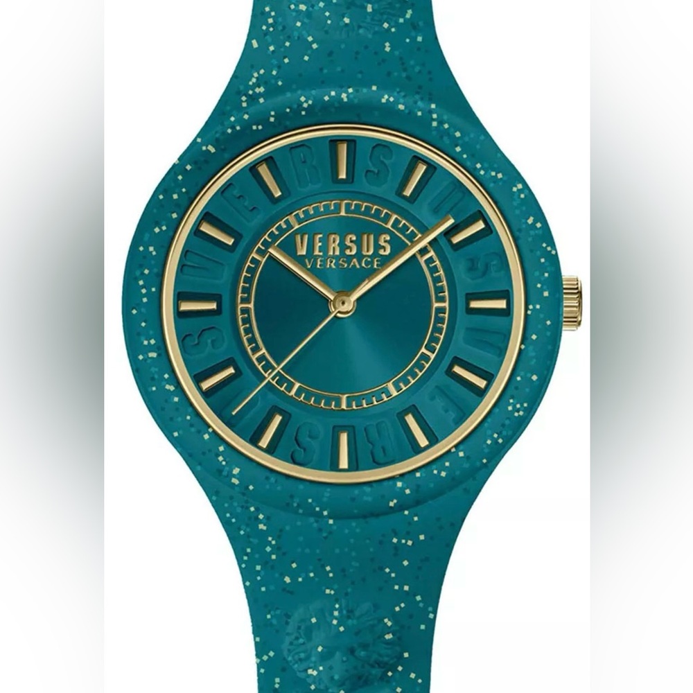 Versus Versace Fire Island Glitter Green Silicone Watch